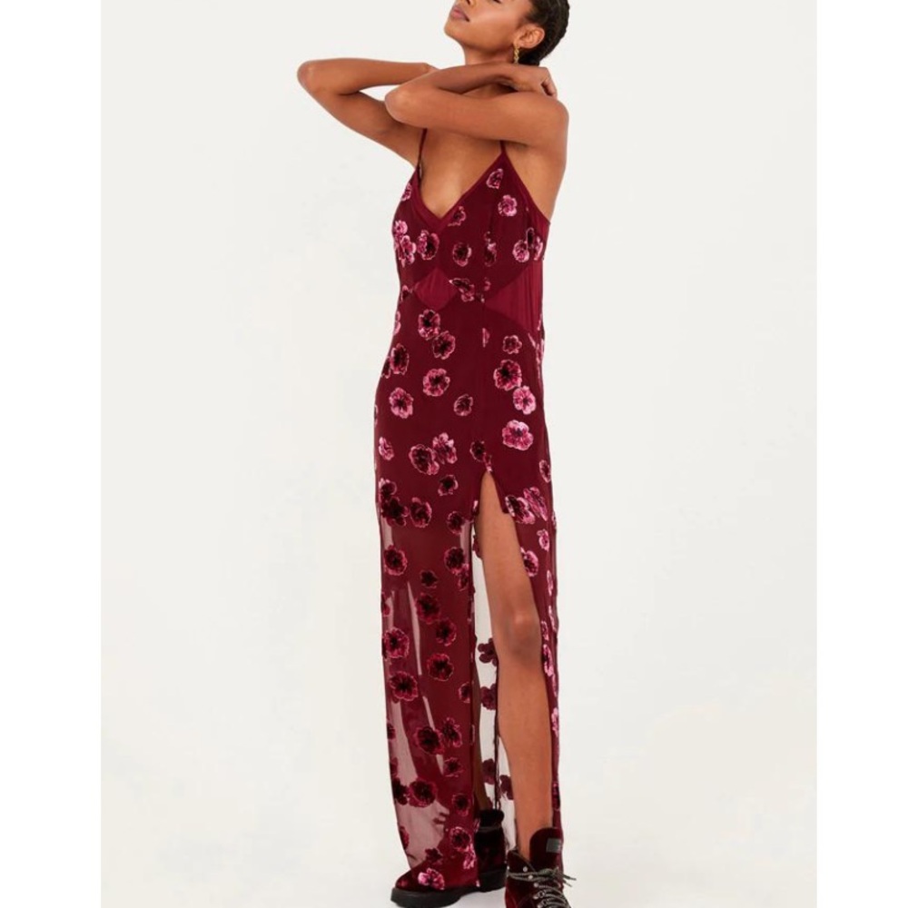 For Love & Lemons Sophie Velvet Maxi Dress